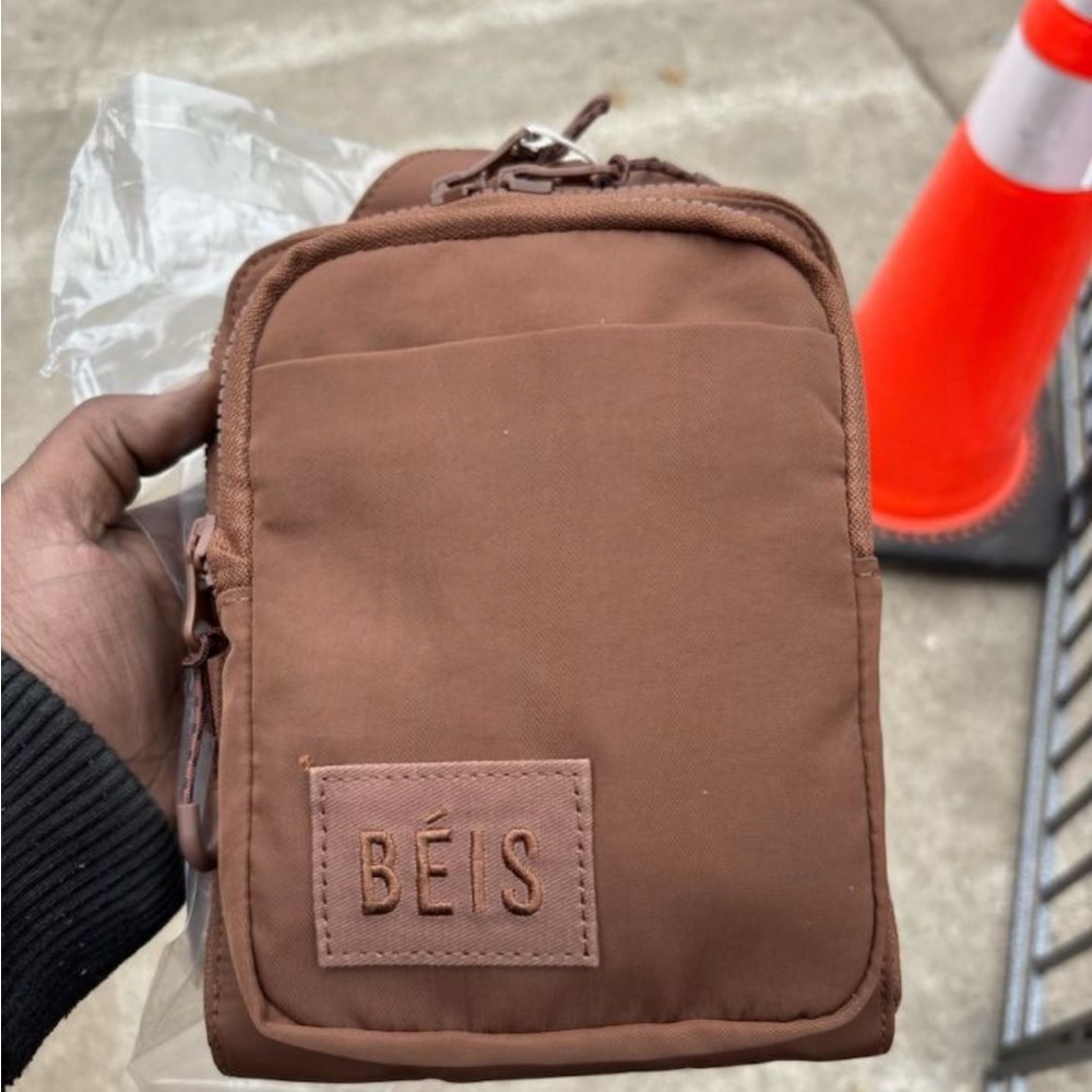BEIS Brown Travel Crossbody Pouch